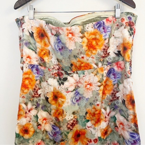 Anthropologie Geisha Designs Strapless Dress Multicolor Floral Print 398$ NEW - Picture 8 of 10